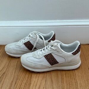 Women's Steve Madden White and Brown/Black Speckled Sneakers